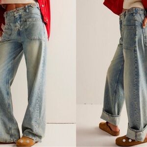 We The Free Denim Flare Jeans in Light Blue